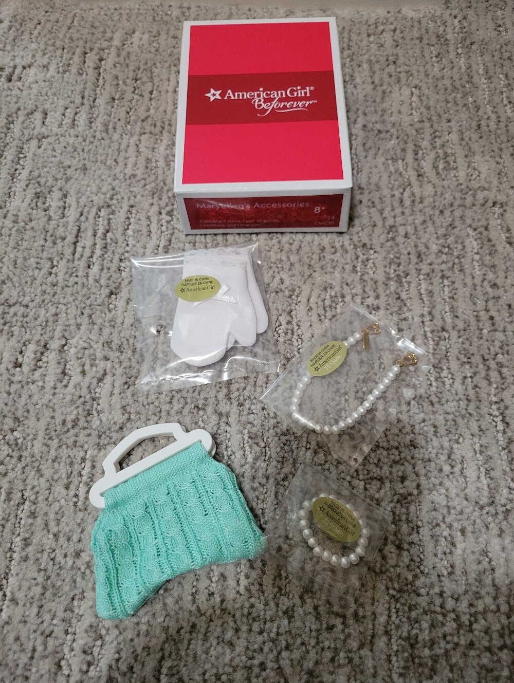 American Girl Doll 2015 Maryellen's Accessories Purse, Gloves, Pearls